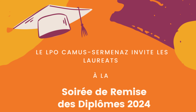 Invitation de Remise de Diplôme Ludique et Célébration en Violet et Orange.png